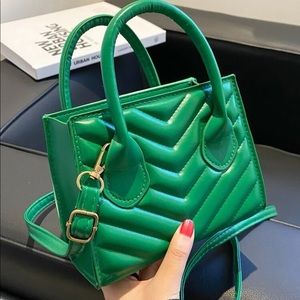 Chevron Embossed Zip Square Bag